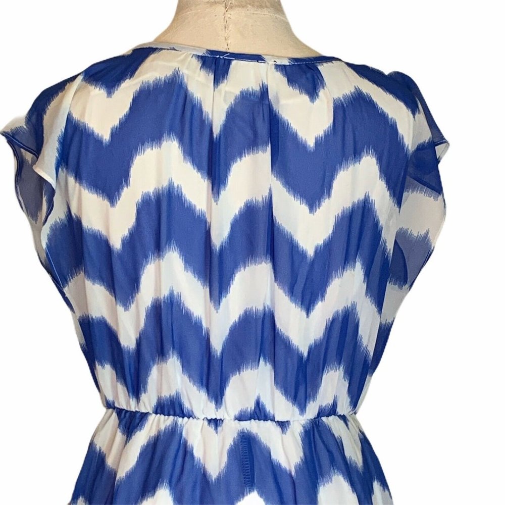 AGB Dress Size 6 Blue White Chevron Print - Picture 4 of 6
